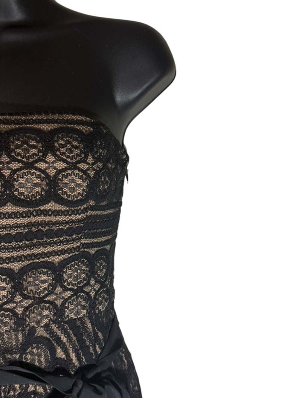 Ann Taylor LOFT Black Lace Strapless Dress 0P Petite Cocktail - Picture 2 of 9